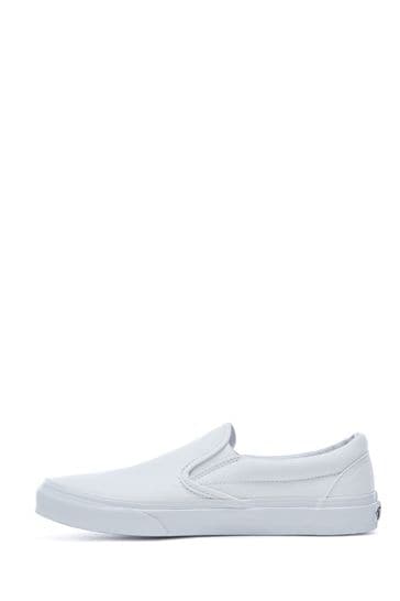 All white slip on vans womens store