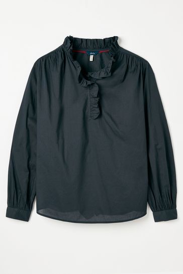 Navy ruffle blouse 2025