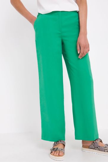 JD Williams Green Relaxed Straight Leg Trousers