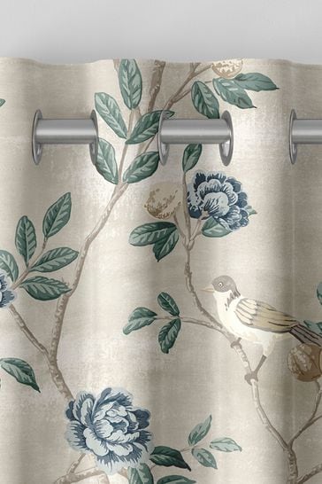 Laura Ashley Seaspray Blue Eglantine Made To Measure Curtains