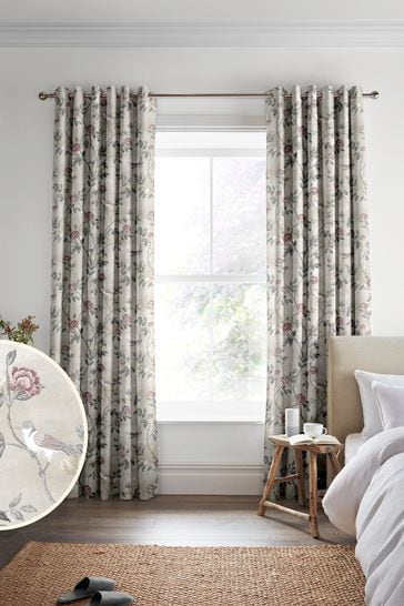 Laura Ashley White Sands Natural Eglantine Made To Measure Curtains