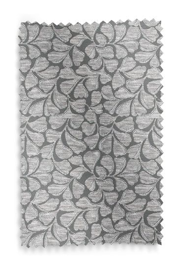 Laura Ashley Steel Grey Maidenhair Woven Made To Measure Curtains