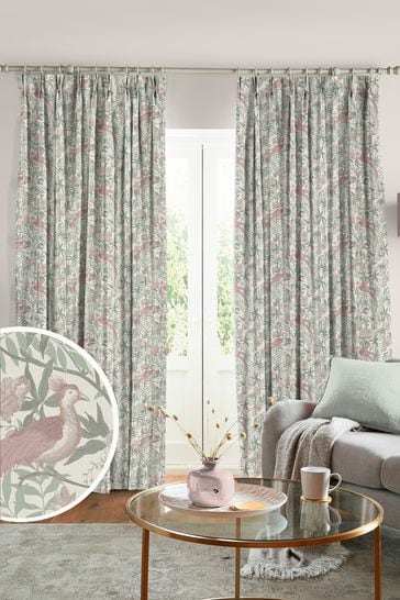 Laura Ashley Mulberry Purple Osterley Birds Made To Measure Curtains