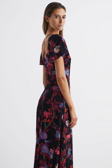 Fitted floral dress hotsell