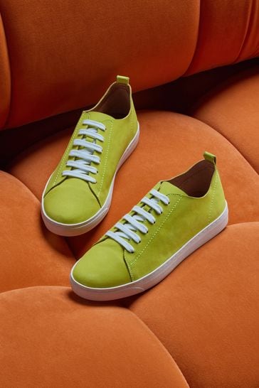 Green hotsell leather trainers