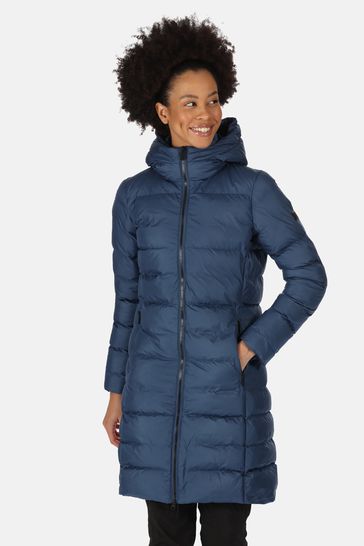 Buy Regatta Blue Pandia II Longline Insulated Padded Jacket from