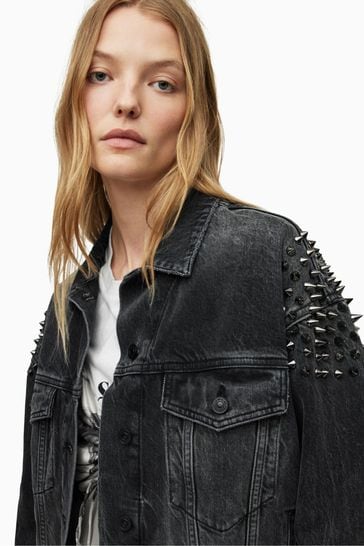 Black denim top jacket punk
