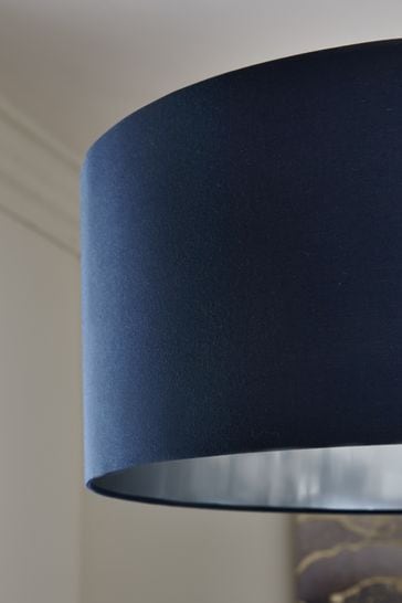 Navy Blue Grey Rico Easy Fit Pendant Lamp Shade