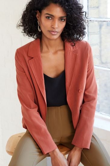 Rust blazer womens outlet