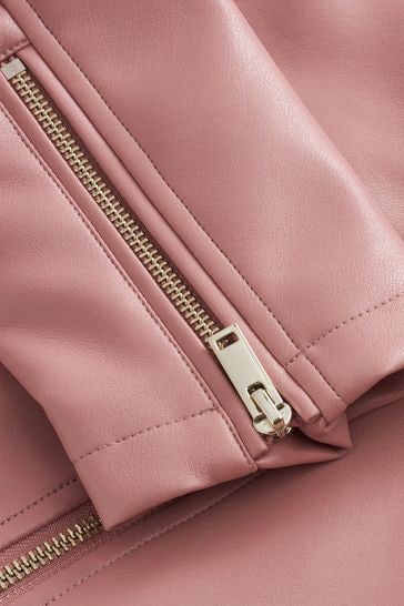 Buy Pink Faux Leather Biker Jacket from Next Austria