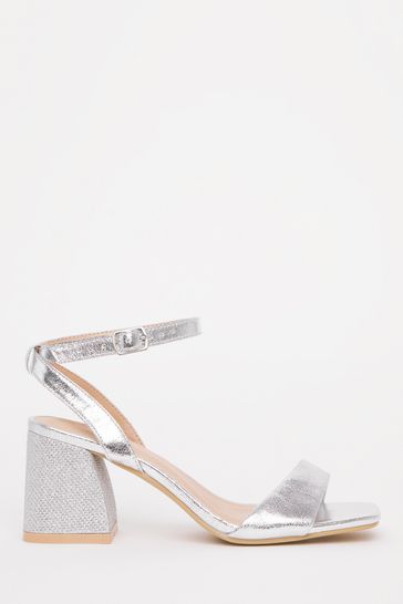 Simply Be Silver Rimini Wide Sandals