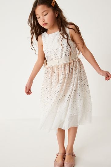 Cream/Gold Sequin Bridesmaid Dress (3-16yrs)