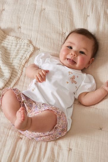 Pale Pink 2 Piece Baby T-Shirt And Shorts Set