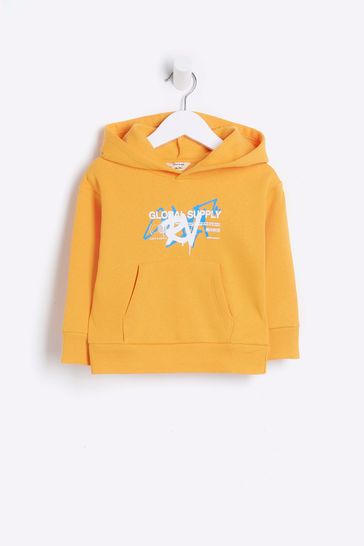 Buy River Island Orange Boys Graphic Hoodie from Next Denmark