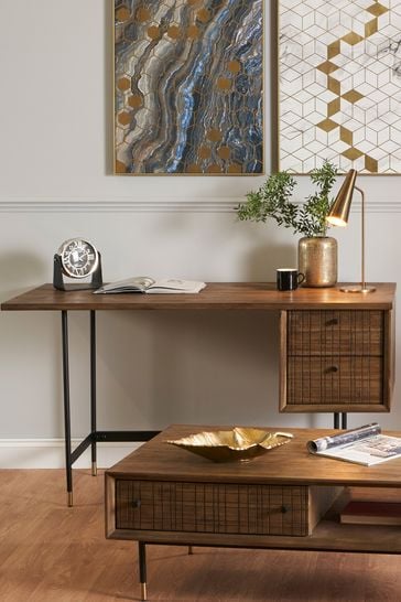 Pacific Brown Arte Acacia Wood 2 Drawer Desk