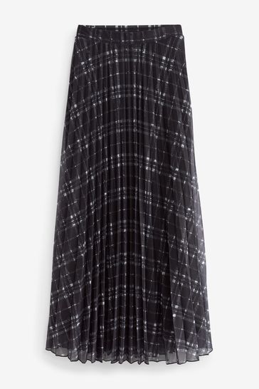 Charcoal grey sales pleated skirt long