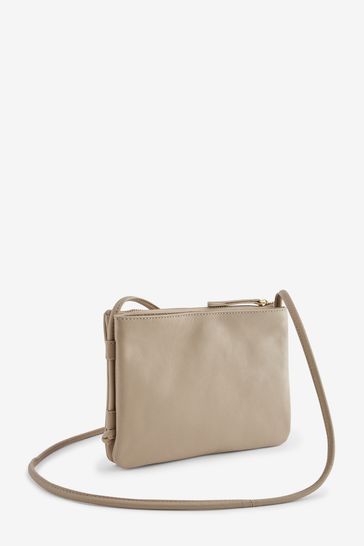 Buy Taupe Small Leather Cross Body Bag from Next Saudi Arabia