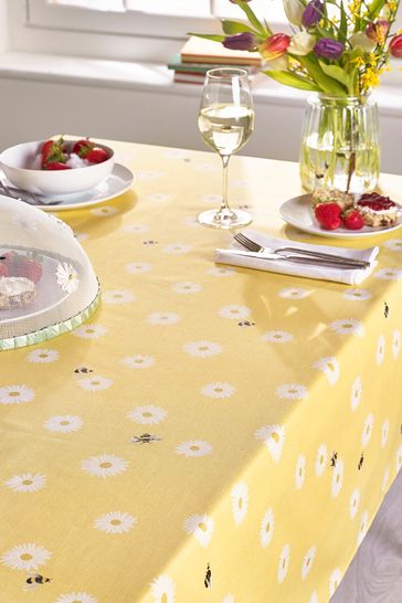 Yellow Daisy Bee Wipe Clean Tablecloth