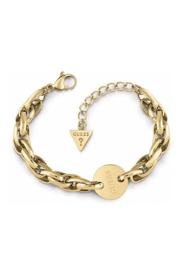 Guess Jewellery Ladies Chain Reaction Gold Plated Chain Reaction Bracelet