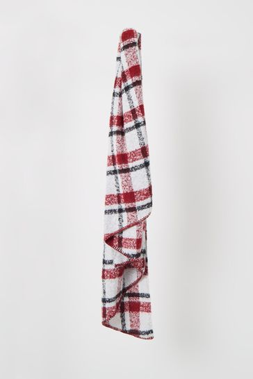 French Connection Large White Check Scarf