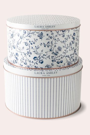 Laura Ashley Set of 2 Blue round tins Tea Blueprint collectables