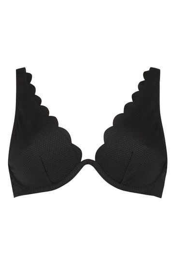 Black scalloped bikini top outlet