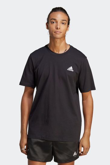 adidas Black Sportswear Essentials Single Jersey Embroidered Small Logo T-Shirt