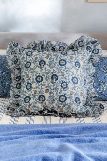 Blue gray and white throw on sale pillows