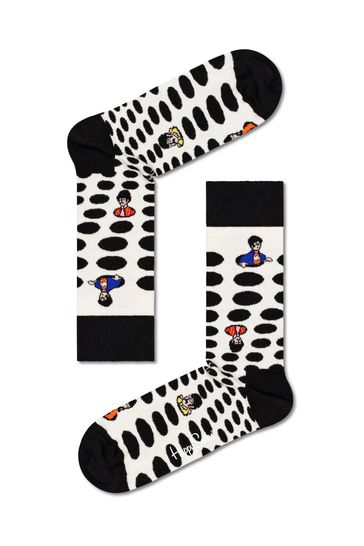 Happy Socks Natural Beatles Dots Socks