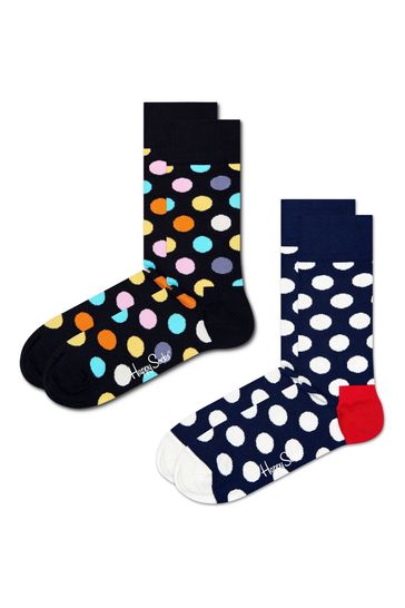 Happy Socks Natural Classic Big Dot Socks 2 Pack