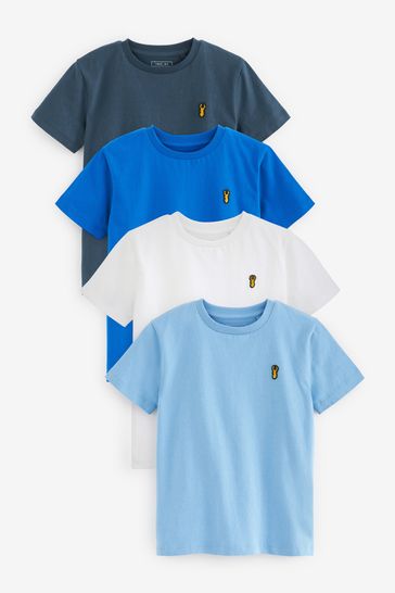 Blues Short Sleeve Stag Embroidered T-Shirts 4 Pack (3-16yrs)