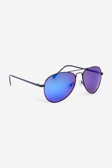 Blue/Black Aviator Style Sunglasses
