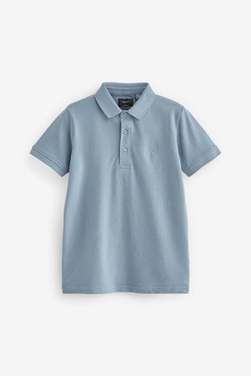 Denim Blue Short Sleeve Polo Shirt (3-16yrs)