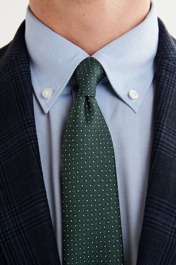 Forest Green Geometric Pattern Tie