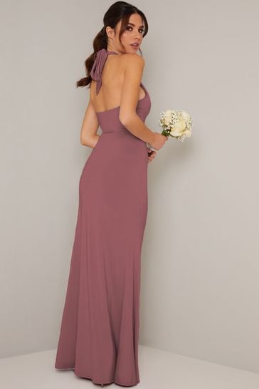 High neckline maxi clearance dress