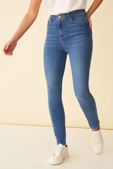 Buy F&F Blue Midwash Contour Jeans from the Next UK online shop