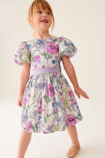 Buy Laura Ashley Multi Floral Girls Pointon Fields Taffeta Floral Prom Dress from Next Denmark