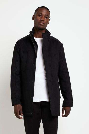 Buy River Island Wool Black Commuter Coat from Next Belgium