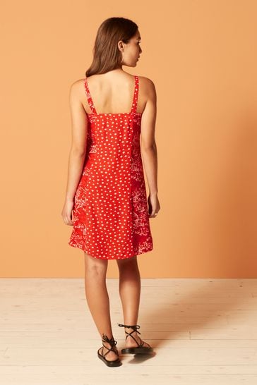 Red polka cheap dot slip dress