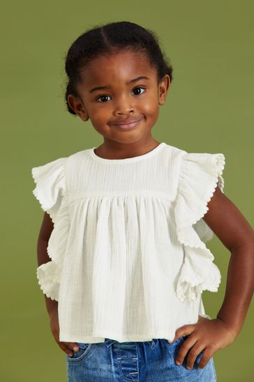 Cotton ruffle cheap blouse