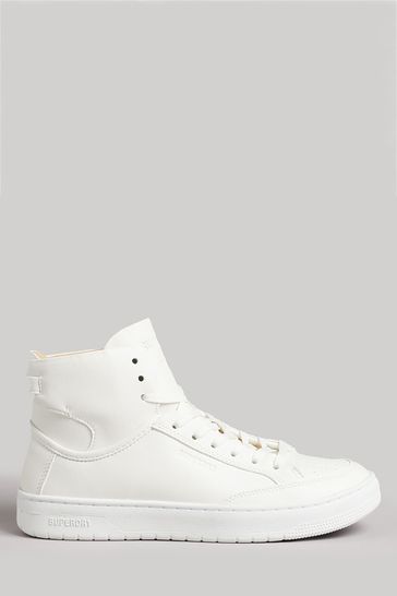 Superdry White Vegan Basket High Top Trainers