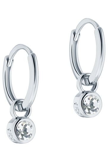 Ted Baker Silver Tone SINALAA: Crystal Huggie Earrings