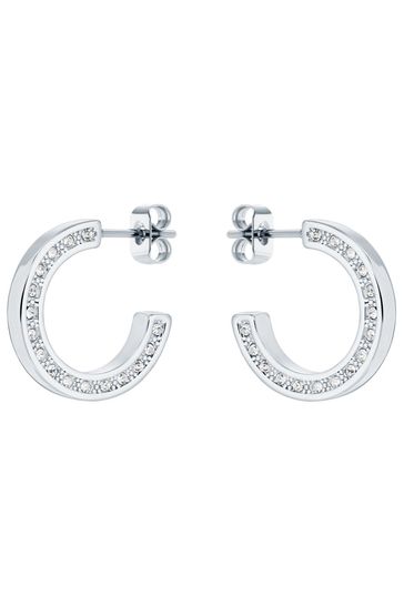 Swarovski crystal top hoop earrings