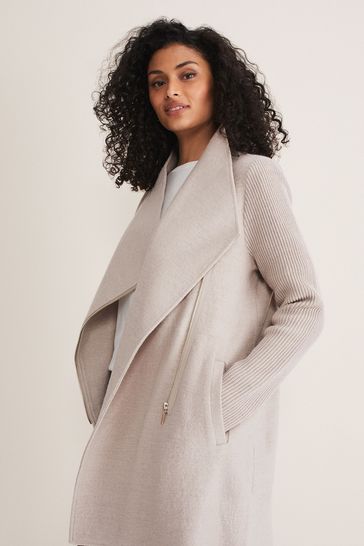 Knit top coat womens