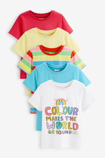 Rainbow Stripe Character T-Shirts 5 Pack (3-16yrs)