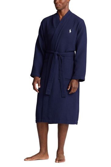 Polo Ralph Lauren Navy Blue Classic Logo Dressing Gown