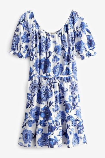 Blue and white hot sale floral dress