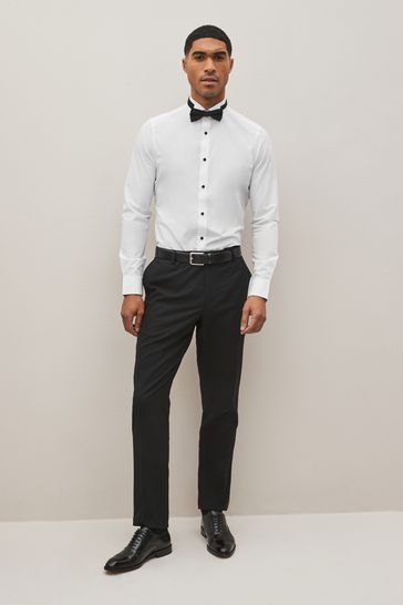 White shirt deals skinny black tie