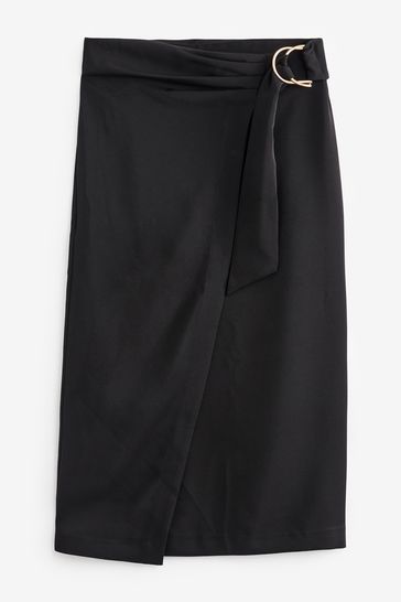 Black wrap outlet skirt