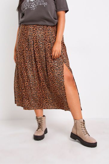 Simply be cow print skirt shop